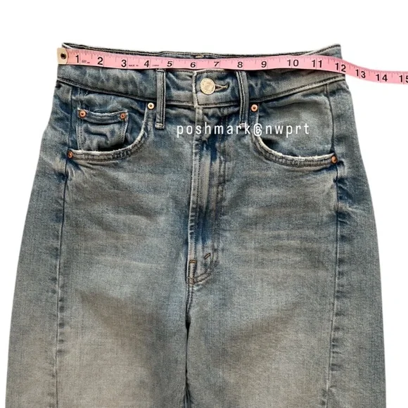 MOTHER Half Pipe Ankle Fray I Confess High Waist Wide Leg Crop 23 - Picture 10 of 16